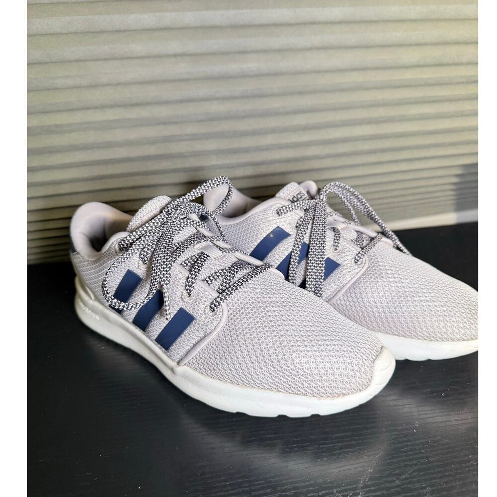 Adidas Cloudfoam Running Shoes Womens 7.5 Gray Blue Lightweight Lace-Up Sneakers